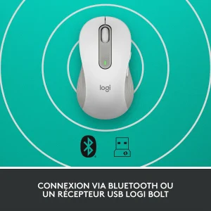 Sortie 🌟 Logitech M650 Signature L Gaucher Bluetooth – Blanc 😉 9