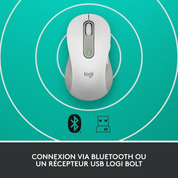 Sortie 🌟 Logitech M650 Signature L Gaucher Bluetooth – Blanc 😉 3